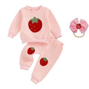 Strawberry Shortcake Sweater Pants Berry First Birthday Outfit Clothes Leggings
